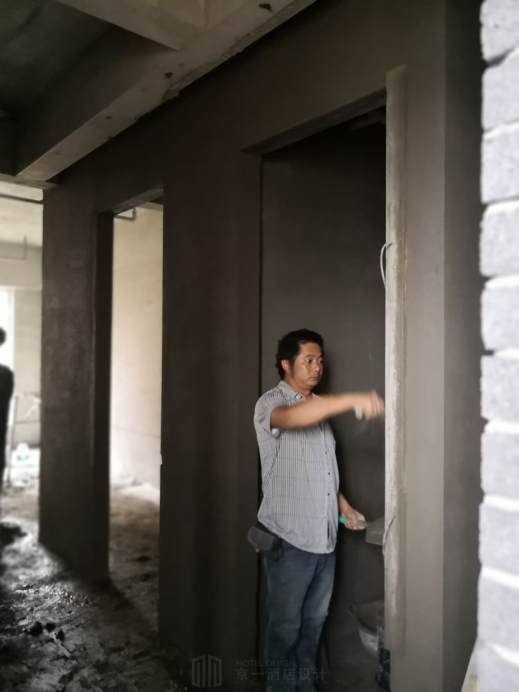 酒店客房样板间装修施工现场图片